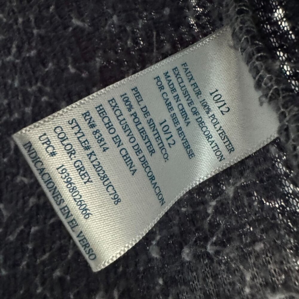 Cuddly Sherpa Girls 10/12 Fleece ¼ Zip Pullover Jacket Gray Cozy Warm Size 10/12 - Picture 4 of 9